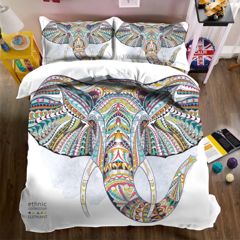 Hot selling 100% polyester cat animal printing bed sheet fabric /duvet cover set/3D printed bedding set