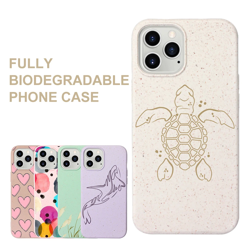 
PLA PBAT Eco friendly Shockproof Biodegradable Cover For iPhone 12 SE 11pro Max Recycled Compostable Eco Phone Case 