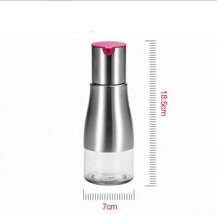 Stainless Steel Transparent Glass Oil And Vinegar Dispenser Bottle Set Spice Seasoning Condiment Bottle Bottle