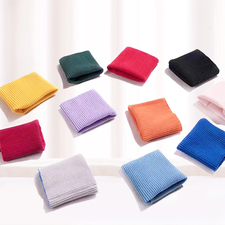 Seamless cuff ribbed cylindrical polyester cuffs clothing knitted threaded fabric clothes trousers leg fabric accessories