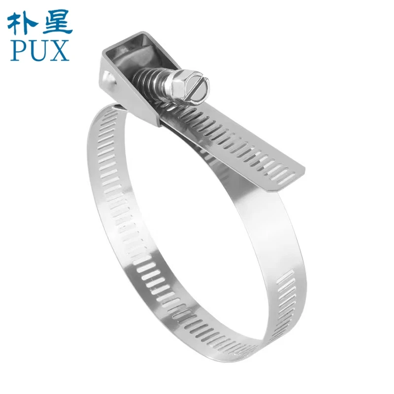 2024 PUX Hot sale 304 stainless steel snap cable tie hold band Throat band Screw Quick release hose clamp