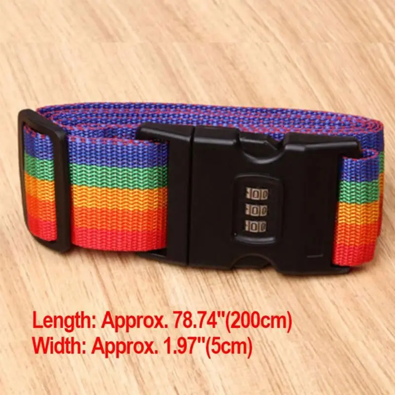 Luggage Strap Cross Belt Packing Adjustable Travel Suitcase Nylon 3 Digits Password Lock Buckle Strap Baggage Belt