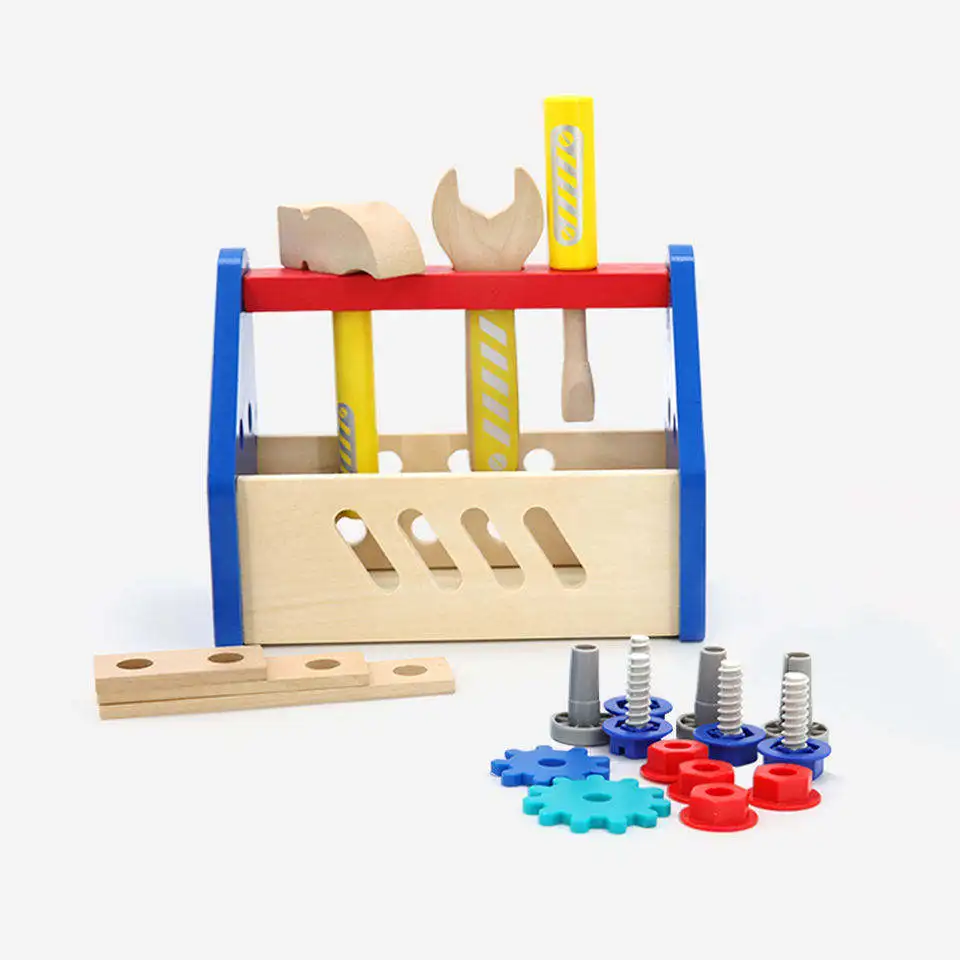 Portable Cartoon Kids Baby Wood Repair Set Tool Multifunctional Educational Puzzle Toy