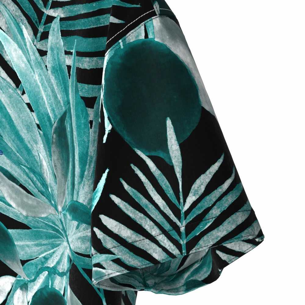 Big Palm Leaf print Shirt Digital Hawaii Plant Collar Floral Palm Beach Aloha Overhemd