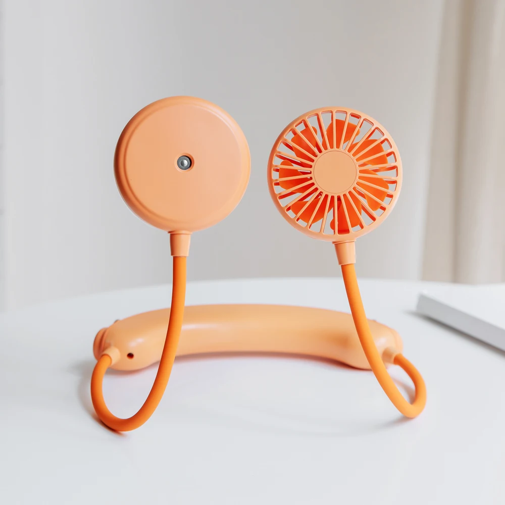 Factory Wholesale Cheap Promotional Gift With Logo Small Personalized Fans Custom Mini Portable Fan Recharge Neck Fans