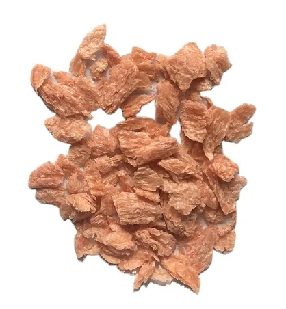 Baichuan OEM pink color plant-based canned tuna textured soy protein TVP