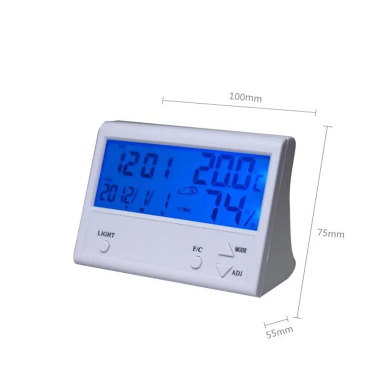 Top Sell Wireless Digital Indoor Weather Station Backlight Calendar Alarm Clock Thermometer Hygrometer