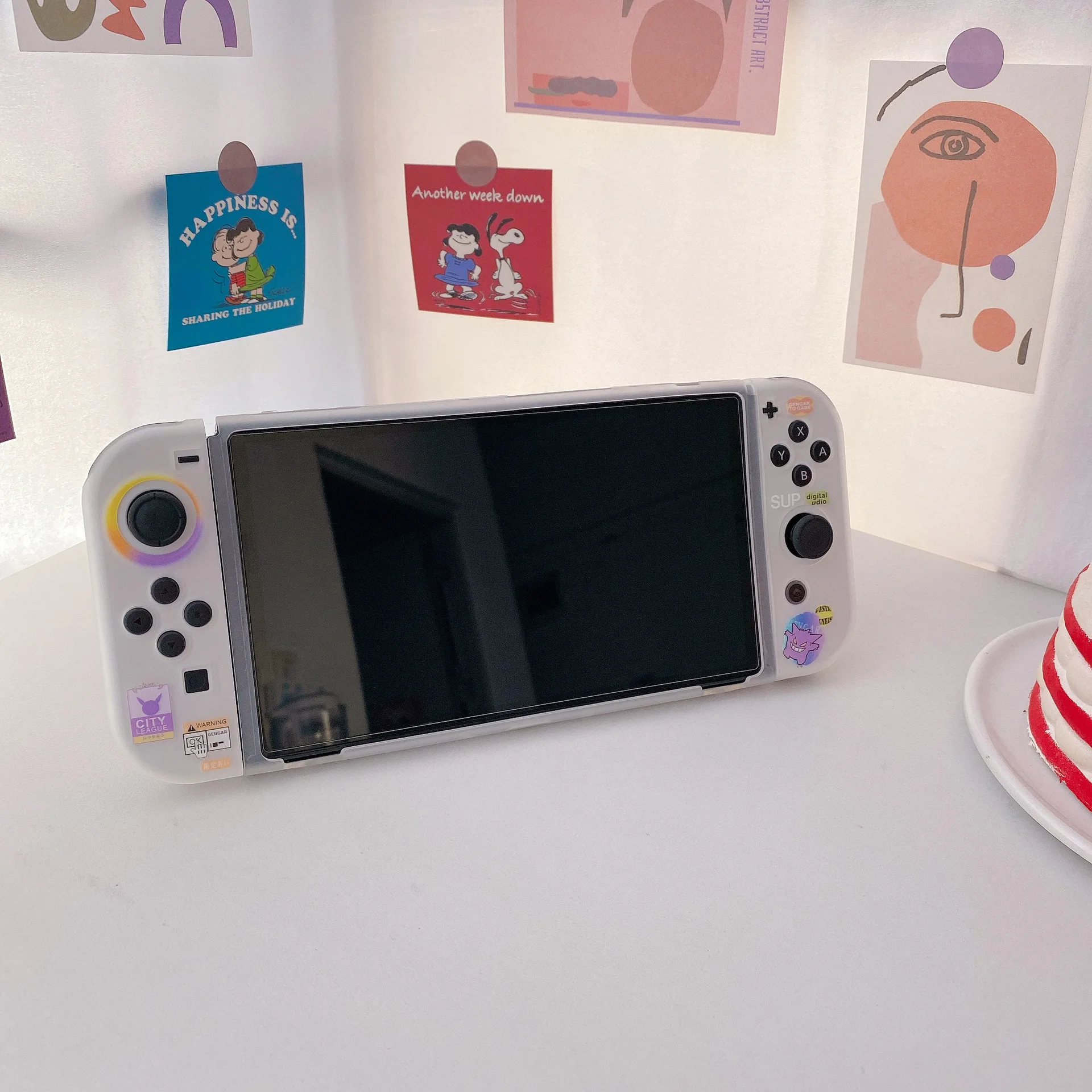 Silicone soft painted anti-fall sleeve split NS Switch handheld game console protective case suitable For Nintendo OLED