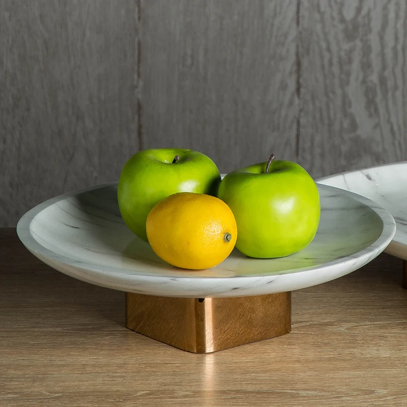 New original design modern times decorative tray marble pattern fruit tray for Wedding and Home Decor