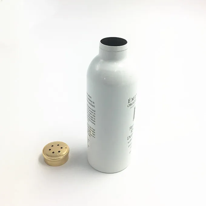 Wholesale 120ml white talc bottle aluminum powder shaker bottle with sifter lid