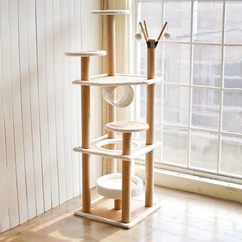 Pet Sisal Climbing Scratch Luxury Cat Tree Tower Exercise Durable Large Cat Tree