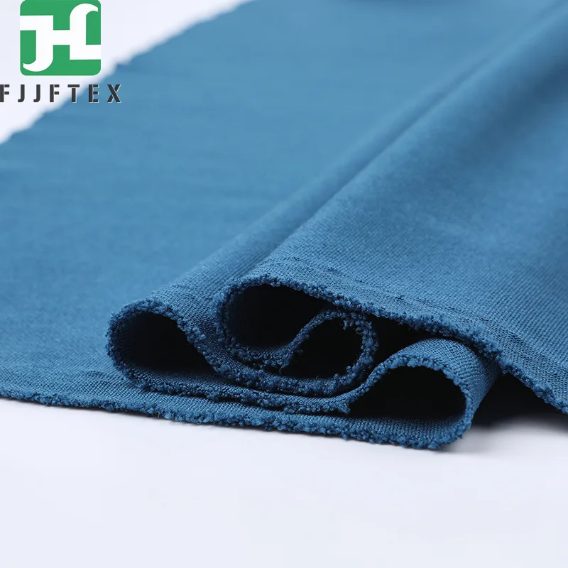 Free Sample Solid 100% Polyester interweave fabric Blue 250gsm 180cm roma jersey fabric