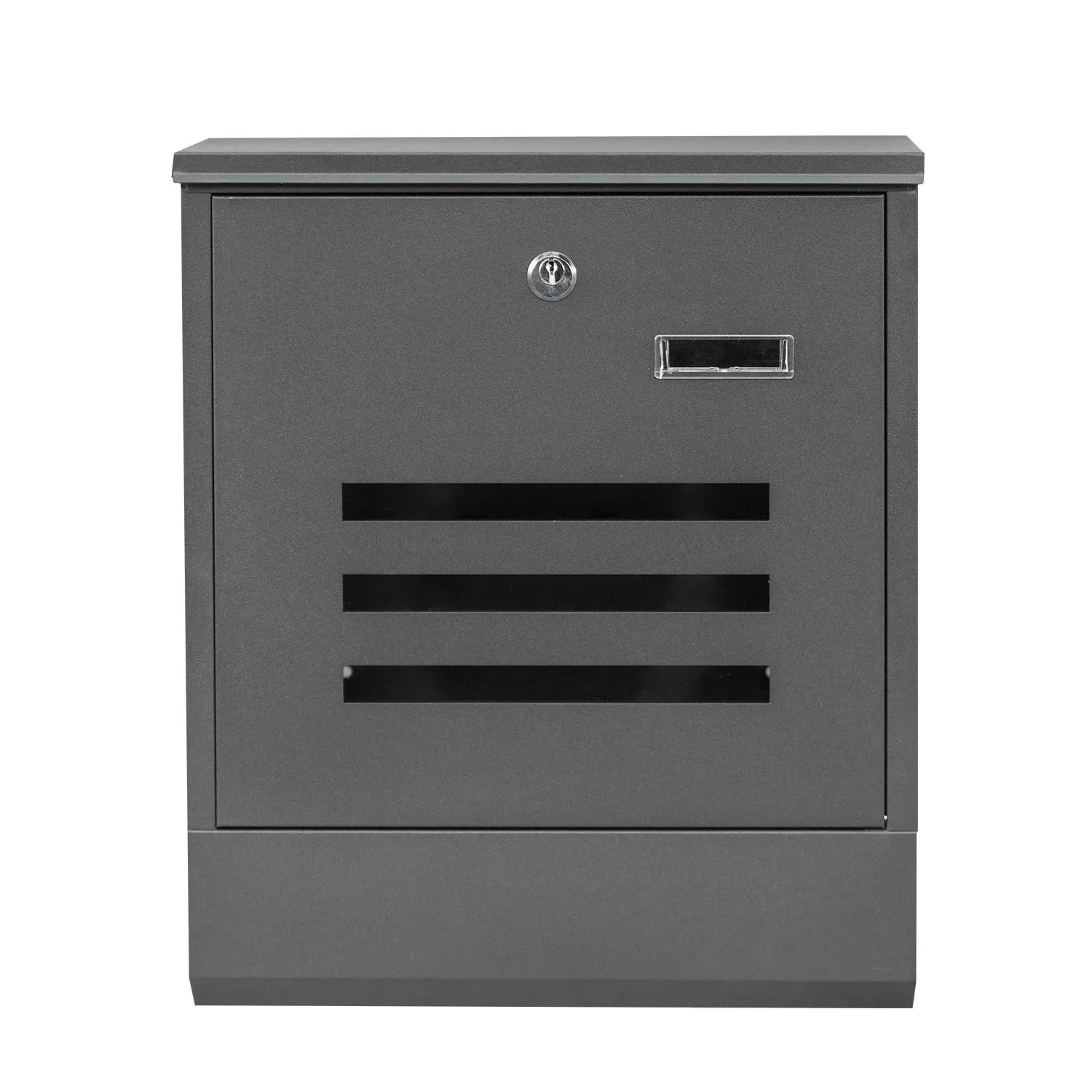 Black Wall Mount Locking Mailbox Mail Box Outdoor with Keys
