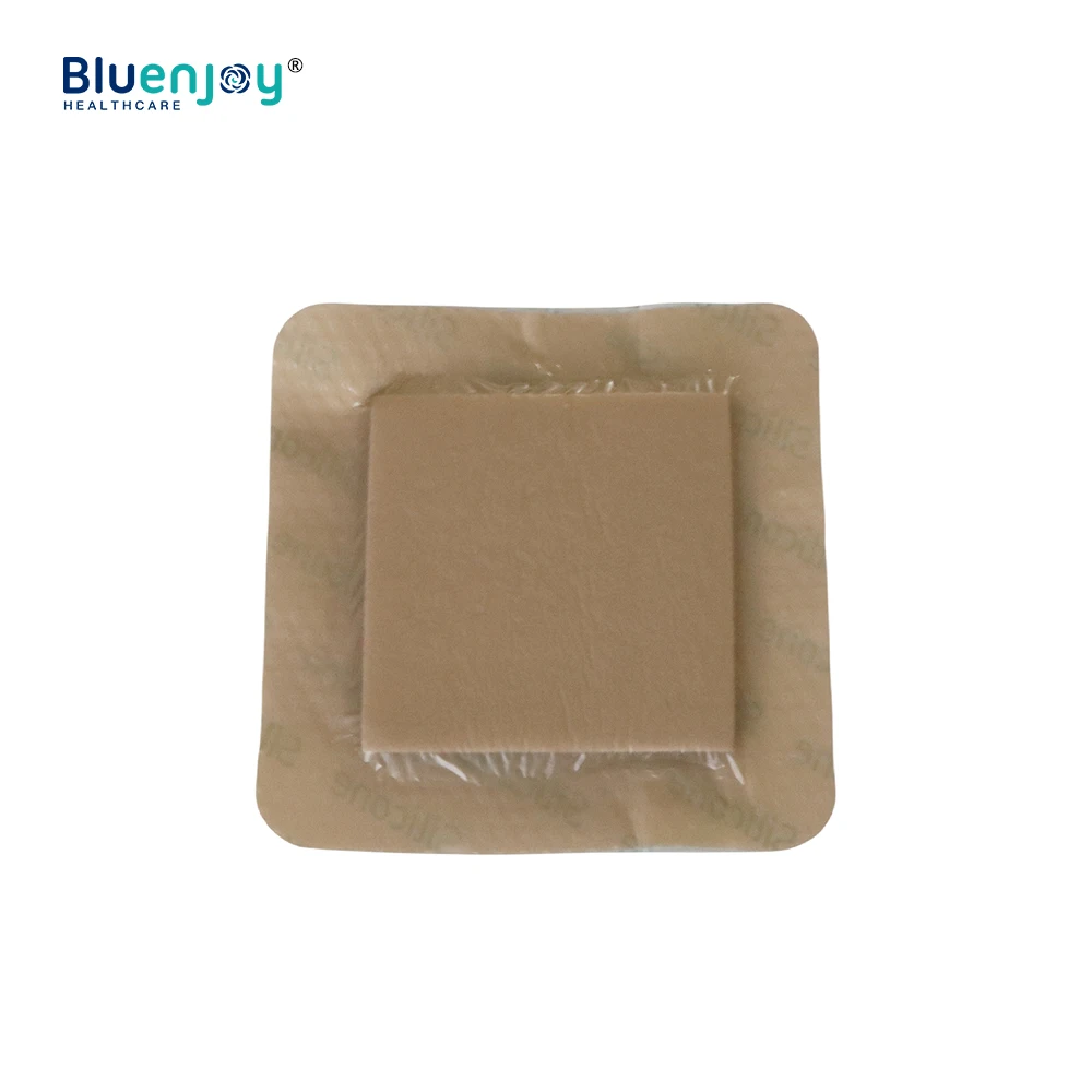 BLUENJOY Waterproof Antibacterial Ion Silicone Silver AG Foam Adhesive Dressing With Border for Wound Care/ Bed Sore