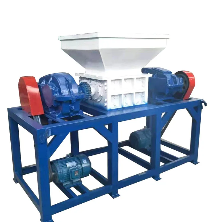 double shaft industrial large paper waste plastic car tire carton box shredder