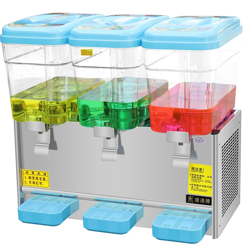 190430 Refrigerated Drink Dispenser White Color 18L 3 Tanks Drink Soda Machine Beverage Dispenser Cooler Machine