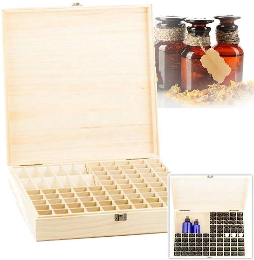 
Wooden Essential Oil Box,Oil Storage for Aromatherapy ,Oils Bottle, box case for 5ml, 10ml, Bottles, Tubes, Accessories 