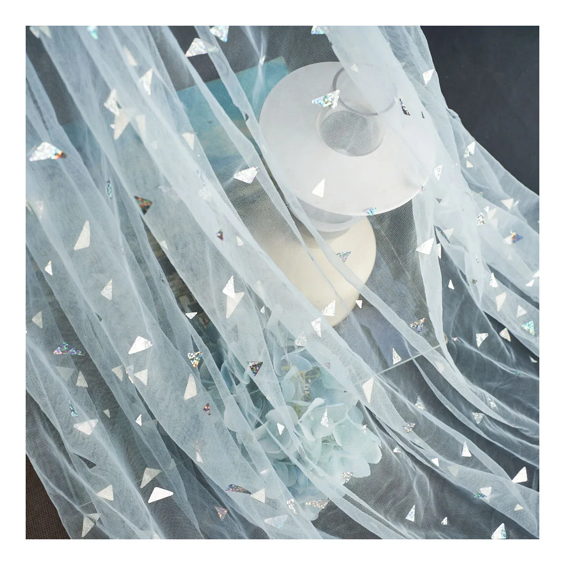 100% Polyester Fashion Illusion Decoration Fairy Glitter Tulle Mesh Fabric For Women Skirt