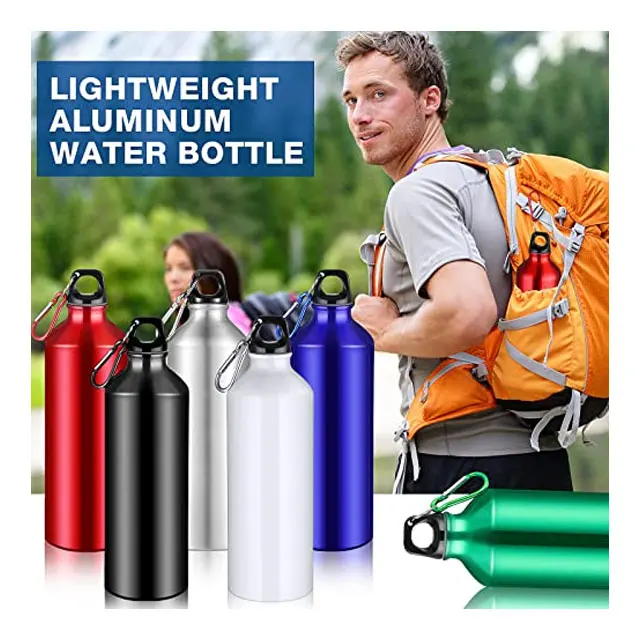 24oz Aluminum Water Bottles Bulk 24 oz Lightweight Reusable Sport Water Bottles with Twist and Keychain for Gym