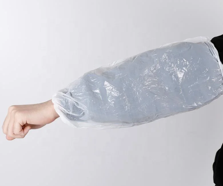 Завод сразу пылезащитные одноразовые пластиковые рукава крышка водонепроницаемый пластик Pe/cpe готовка над рукавами с эластичным манжетом