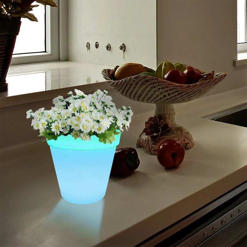 Wholesale Outdoor Garden Solar with Light LED Glowing Flower Planter Pot