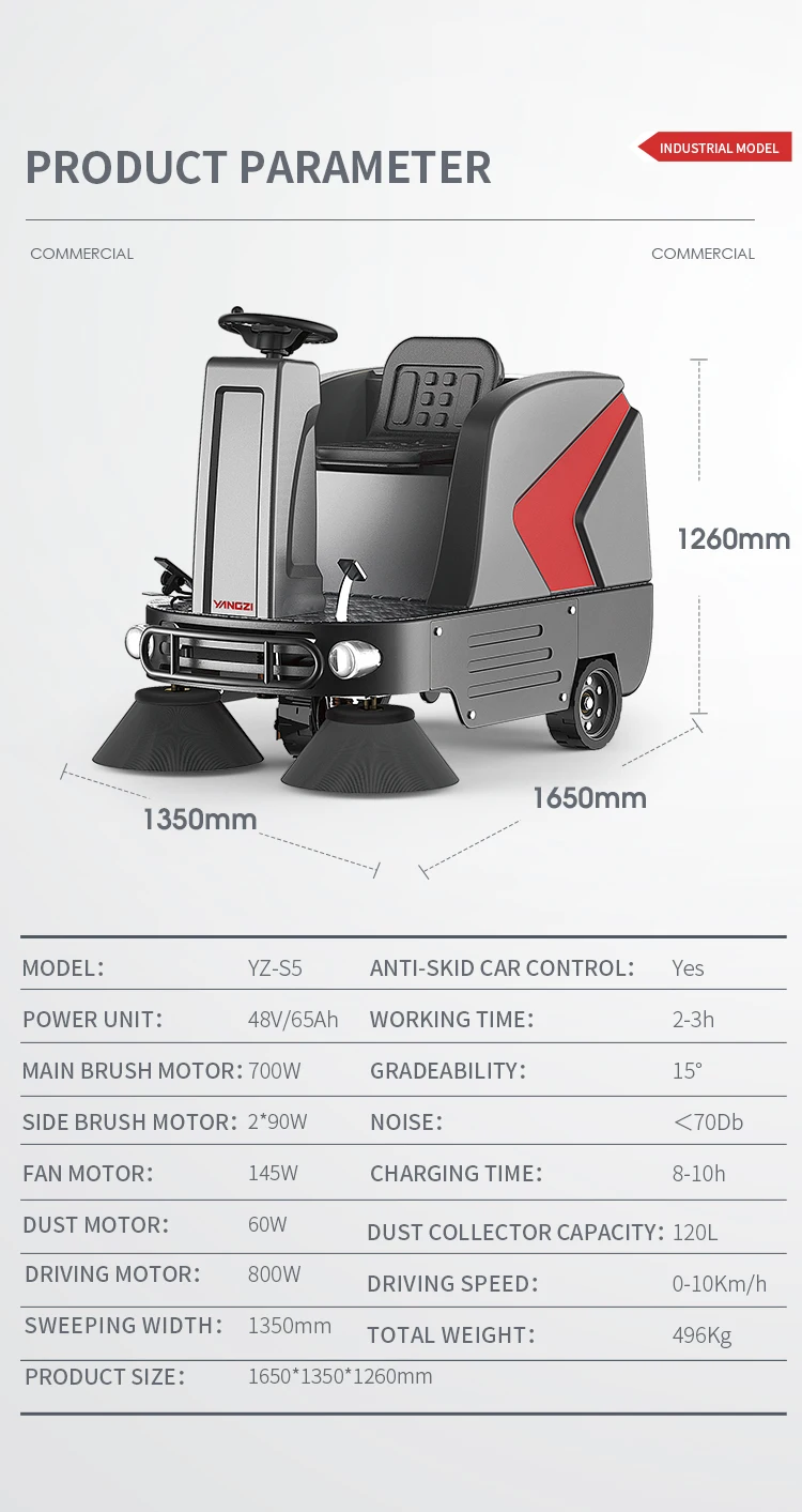 Yangzi S5 Factory Direct sell High power floor cleaning machine sweeper scrubber equipment