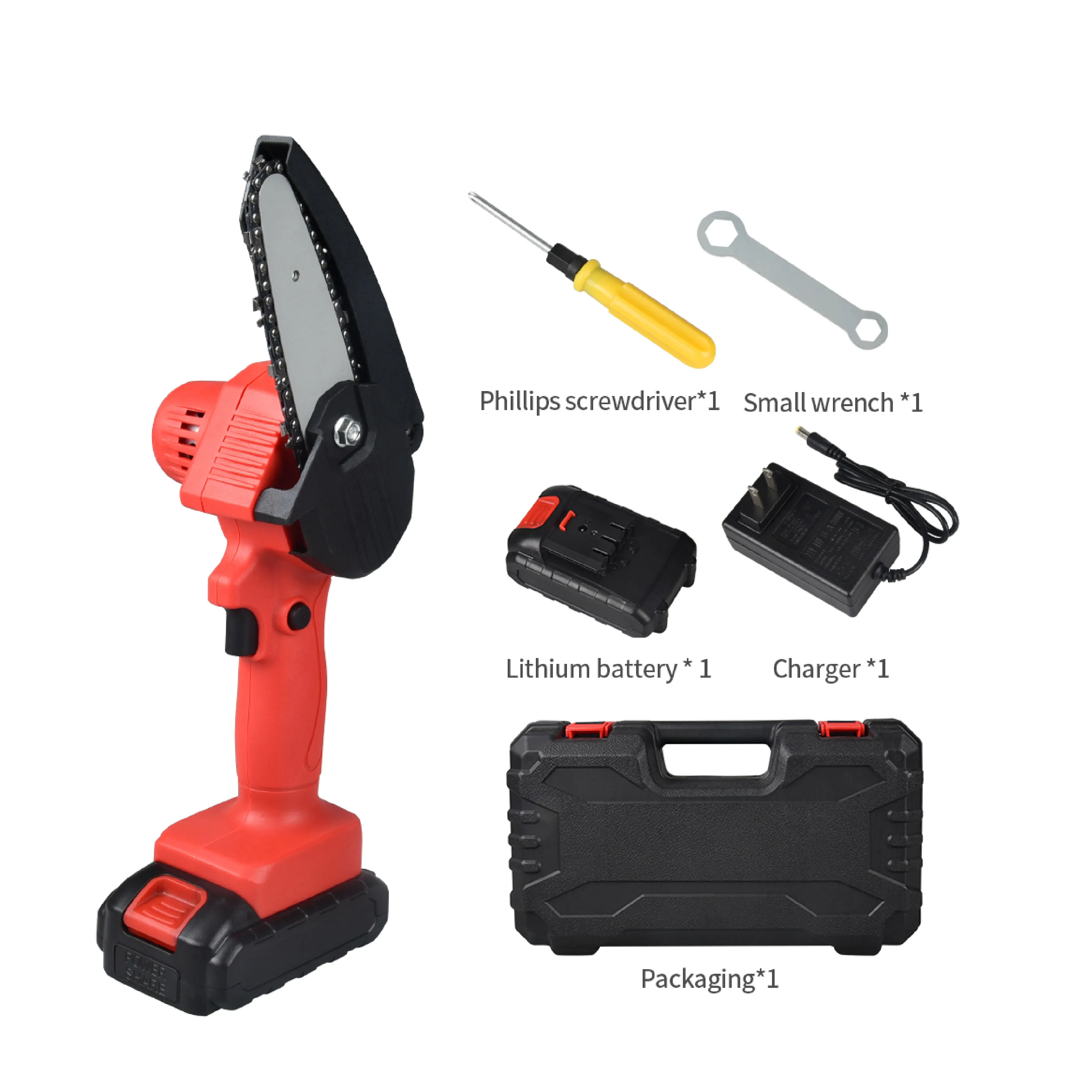 Outdoor 4 Inches Electric Chain Saw Machine Price 21V Battery Mini Chain Saws