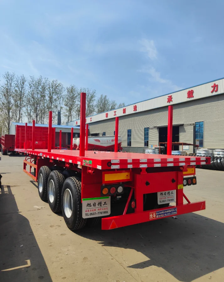 3 Axle Shipping 40 Feet Container Transport Flat Bed Trailer Flatbed Container Semi Trailer Price