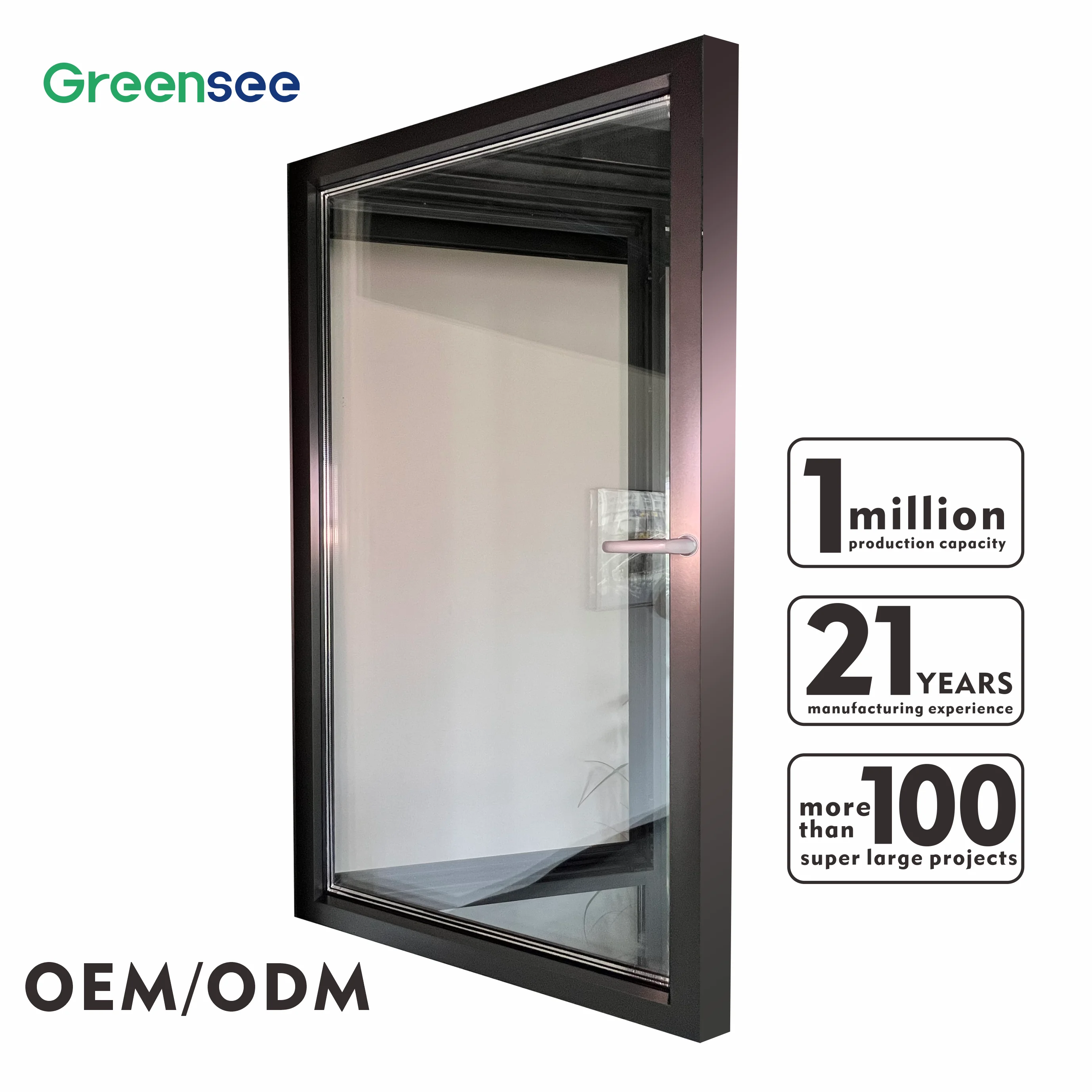 Professional Factory Total Solution For Projects Balcony Triple Glazed French Grill Design Aluminium Window