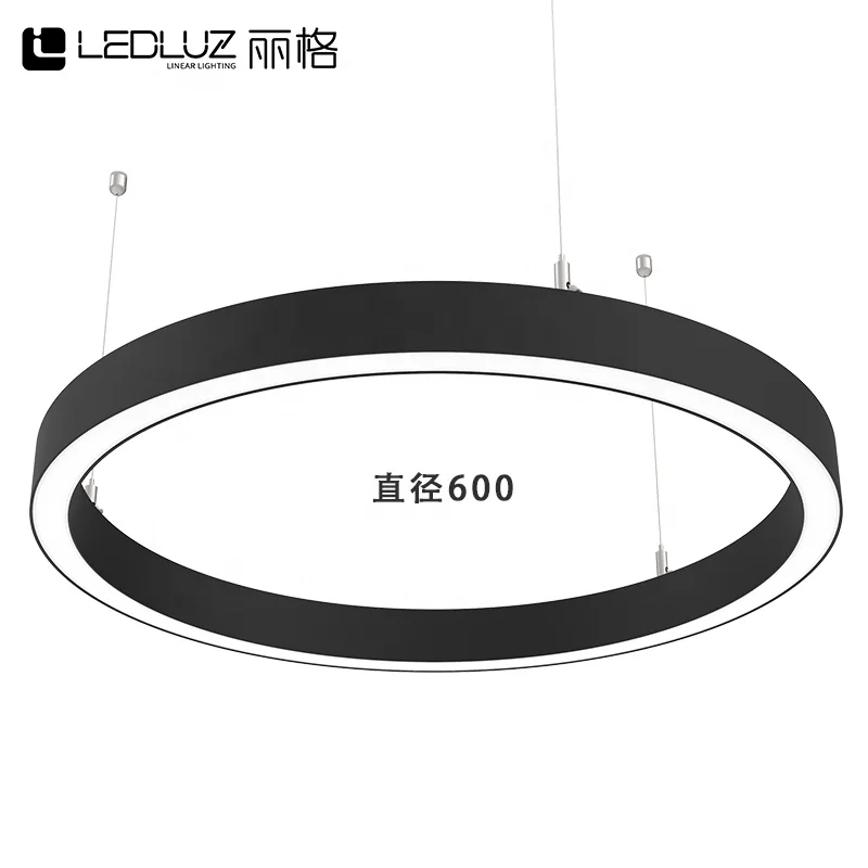 Modern Ring Aluminum LED Profile Pendant Circle Curve Linear LED Light Lighting Up and Down Round Extruded LED Profile