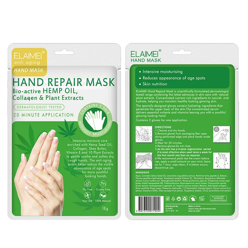 The new hand mask contains natural active sesame oil plant extract to regenerate skin and make hands as delicate as babies
