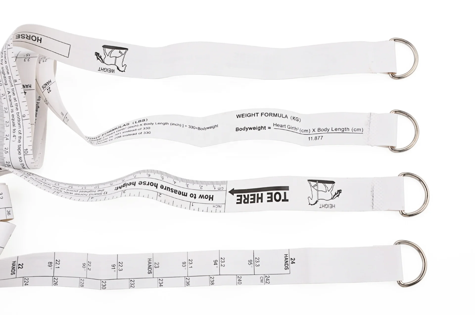 Equestrian Equipment Horse Height and Weight Band Tape Measurement for Racing