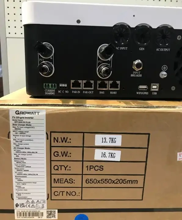 Гибридный преобразователь Growatt SPF 6000 ES плюс 6 кВт однофазный с автономным питанием энергии