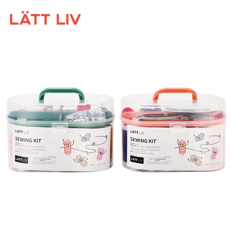 LATTLIV Needle Thread Button Pin Crochet Hooks Set Kids Adult DIY Sewing Supplies Organizer Travel Portable Mini Sewing Kit