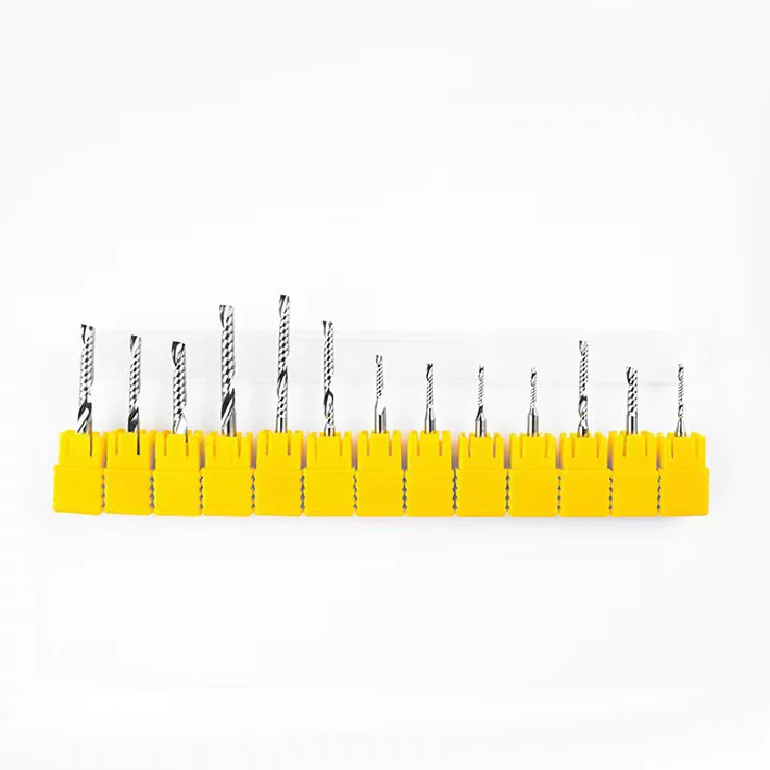 Kaijun Single Flute Down Cutter 3.175/4/6mm Shank Left Hand Super Aluminum Cutting Down Cutter Carbide Spiral End Mill
