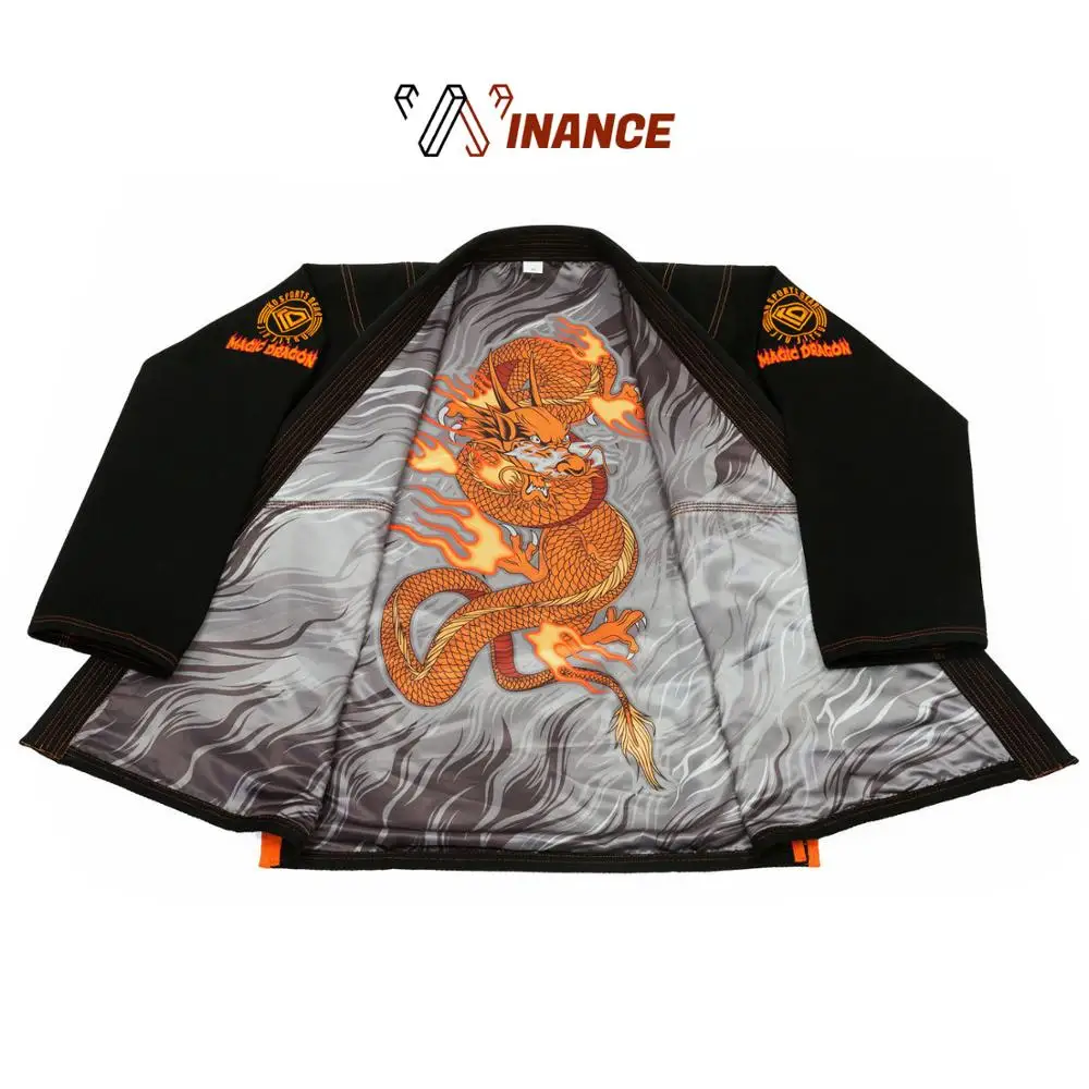 Волшебный дракон на заказ внутри сублимационная подкладка 100% хлопок bjj gi Униформа пользовательский стиль жемчужный Плетеный бразильский джиу джитсу кимоно