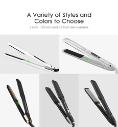 Professional salon hair straightener flat irons wholesale private label customize 1inch high heat temperature hair straightener