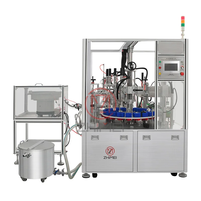 Fully Automatic Perfume Filling System Capping Labeling Bottle Honey Juice  Filling Machine Control By Touch Screen