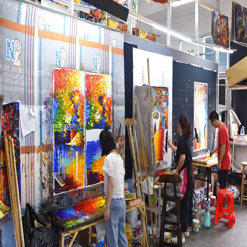 Impressionist Red Flower Vase  Picture  3D Wall Art Oil  Painting On Canvas