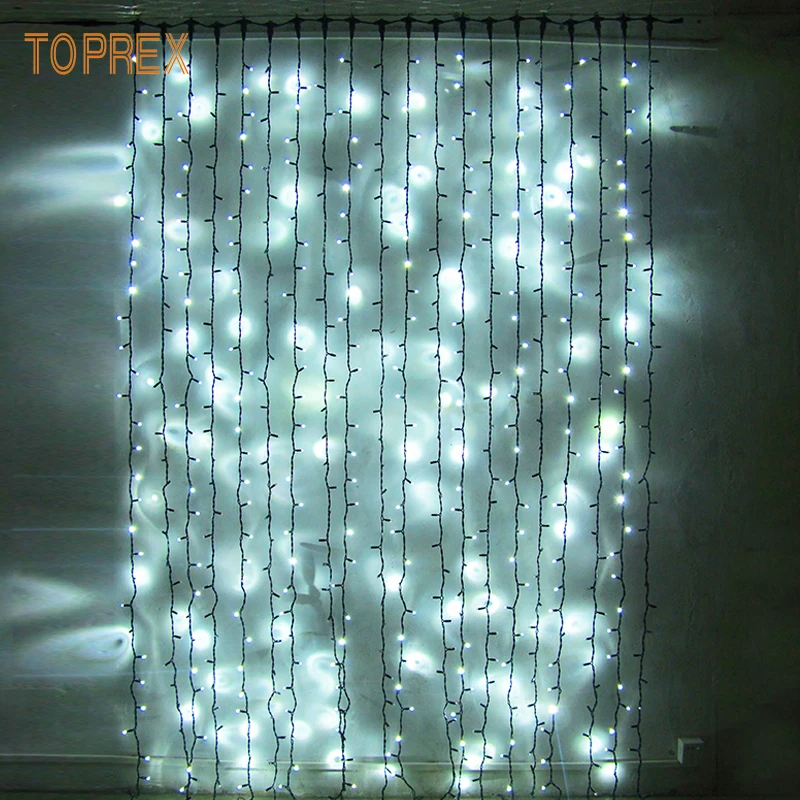 Waterfall Curtains with String Fairy Lights Decorative LED Fairy Light in Green Blue Pink Warm White for Christmas 220V/110V