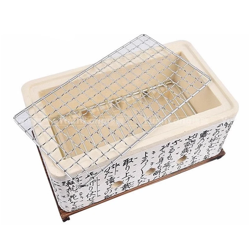 Home Japanese Style Portable Yakitori Grill Tabletop Terracotta BBQ Grill