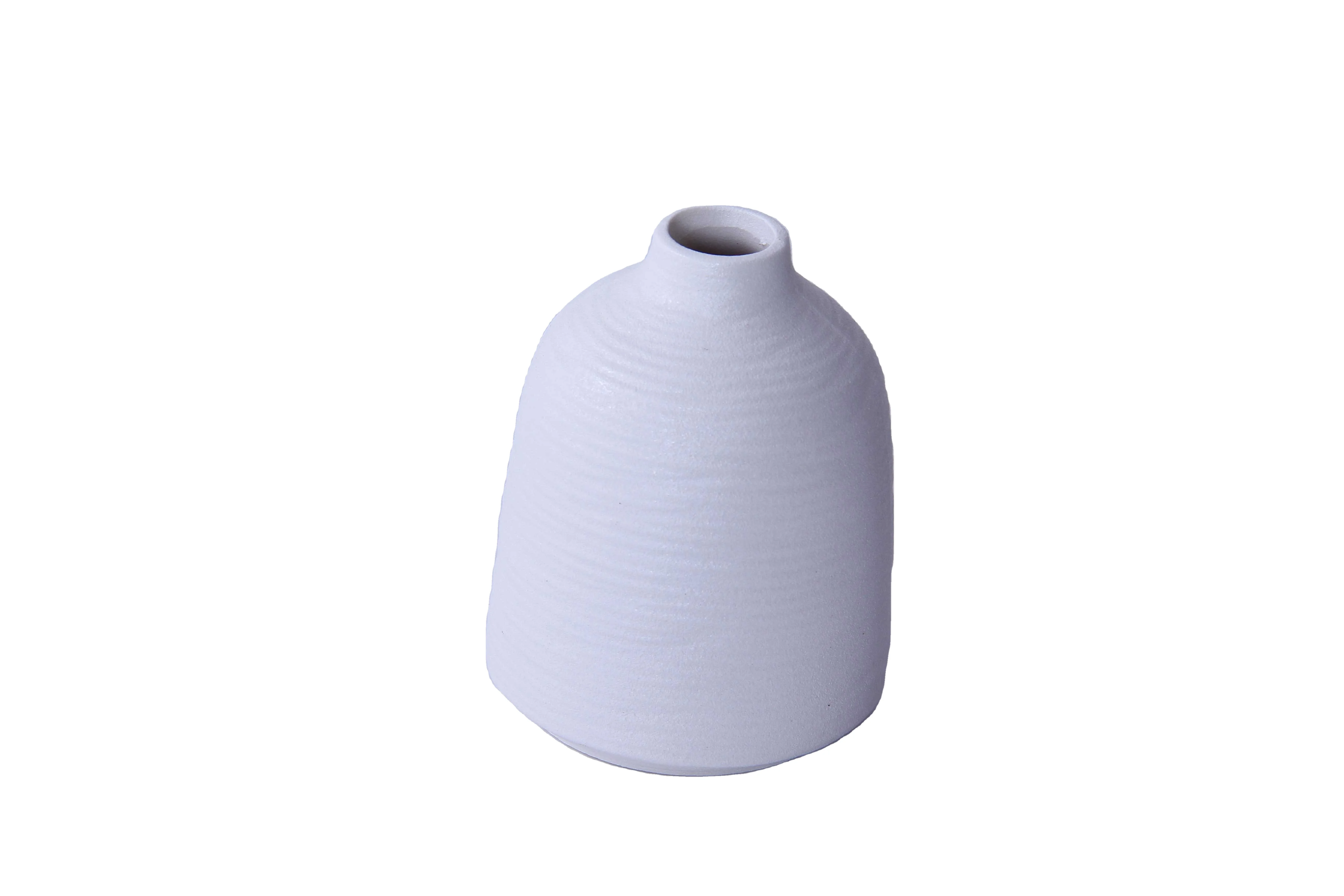 regular size matt glazed white black color vase flower holder ceramic bud vase