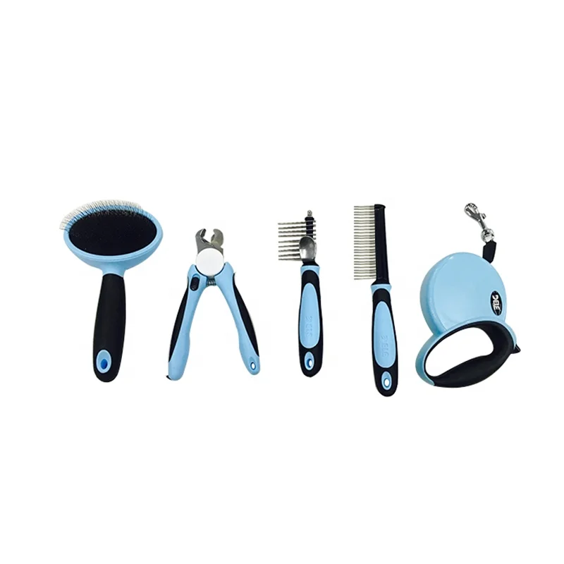 Original Factory Pet Dog Outdoor Walking Training Tools Kit Leash Combs Dog Hair Brush Scissors Set Durable Premium Quality
