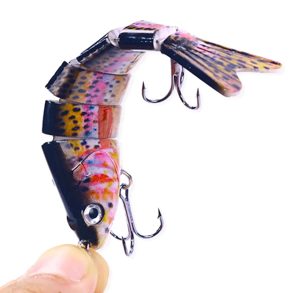 wholesale fishing supplier bass trout fishing lure metal jointed swimbait 6 segments fishing lure for freshwatet
