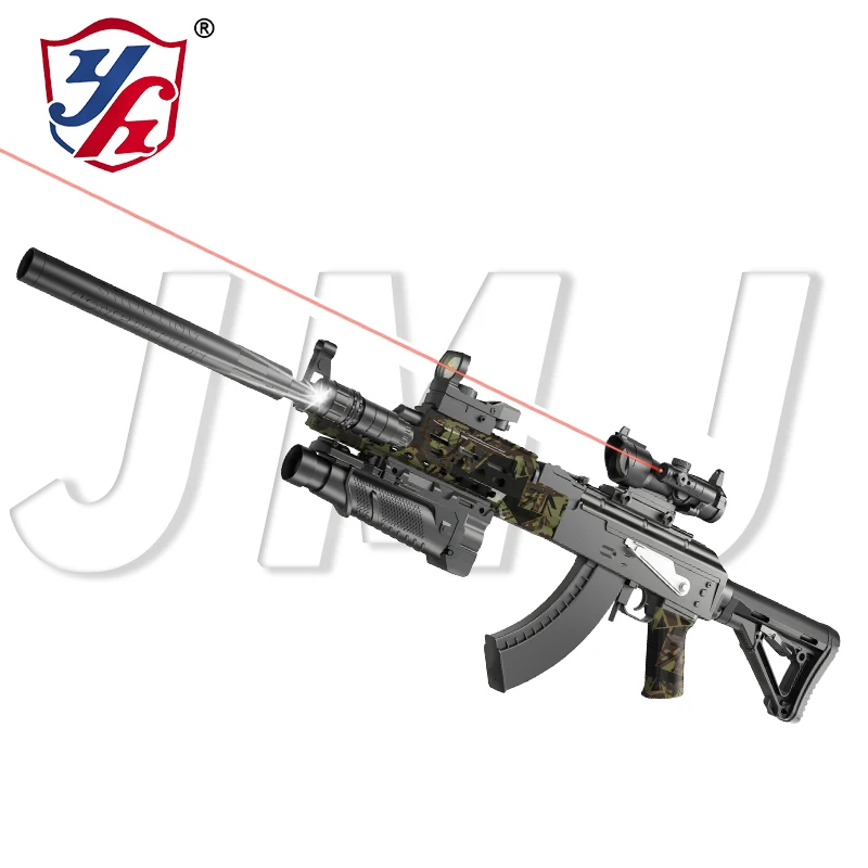Hot Selling AK-74M Gel Ball Toy Guns for boys and adults Splatter Ball Blaster with Infrared Sight and Large Drum Magazine