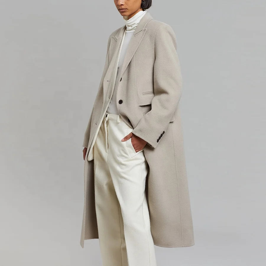 Factory direct sales Mid-thickness fashionable new single-breasted coat autumn winter casual mid-length woolen coat