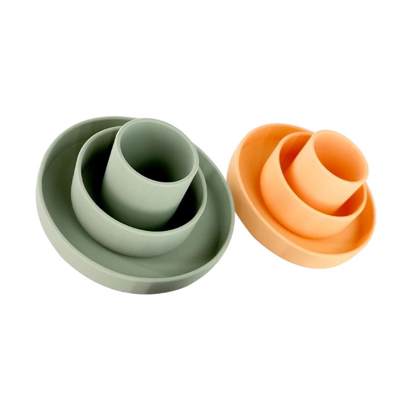 Anti Slip Custom BPA Free Silicone Divided Plate Baby Suction Plate for Toddlers