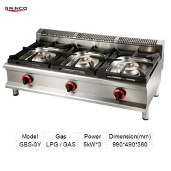 Gainco Factory Outlet Commercial Cooktops Gas Cooker Stove Household 3/4 Burner Gas Cooktops