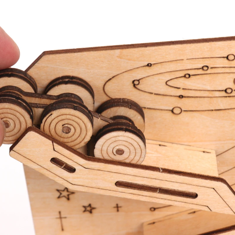 Wooden 3D Space Capsule Educational toy Ramp Slider Ladder gliding Car assembled Building Blocks series toys