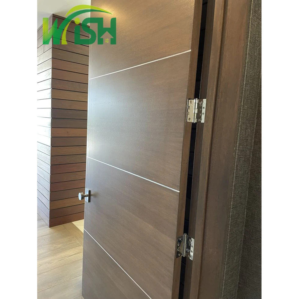 Wish MDF Solid Wood Internal Doors Top Quality Melamine Hotel Door House Interior Wooden Doors for Bedroom